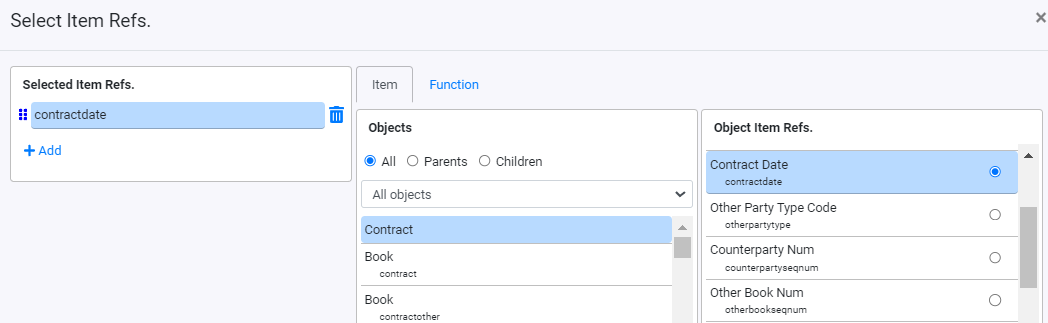 API Guide API Requests Select Item Refs