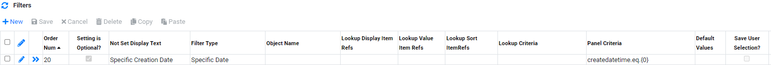 Implementation View Builder Vessel Filter Specific Date